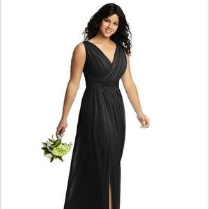 Dessy black chiffon bridesmaid dress